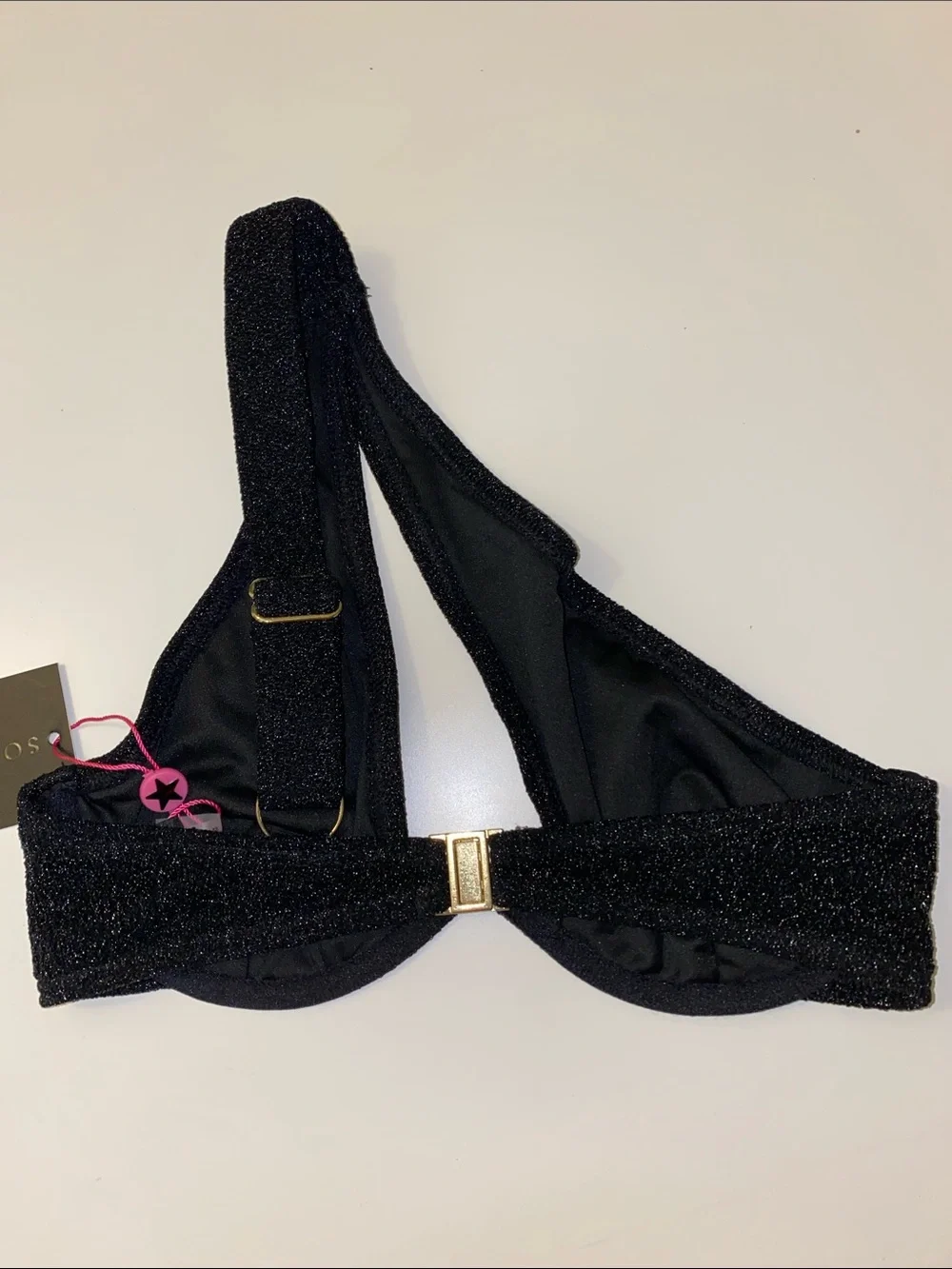 South Beach Bikini Top Black Sparkle Size 8